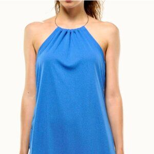 Rapz Chic Asymmetrical Multi-Layered Blue Halter Dress (C51)